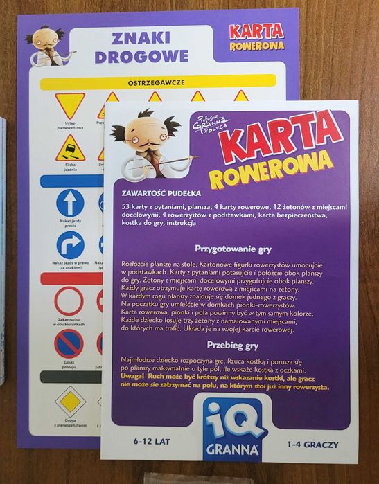 Gra Edukacyjna "Karta Rowerowa"  KOMPLETNA BDB