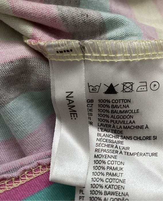 H&M top na ramiączkach 122/128 | 100% bawełna | tęczowe paski | BDB