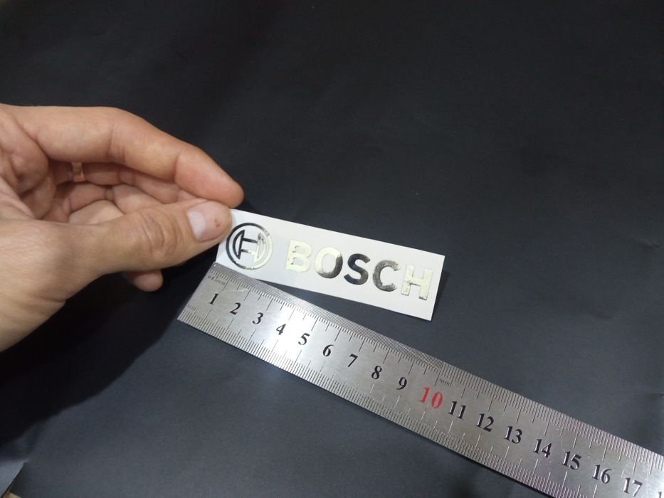 Наклейка хром бош Bosch холодильник