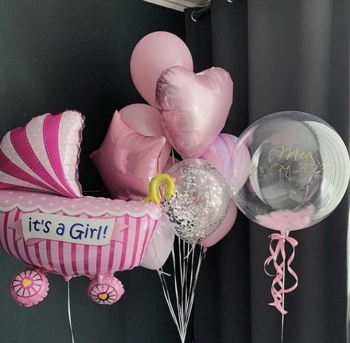 Гелевые шары на выписку мальчика девочки гелиевые воздушные шарики