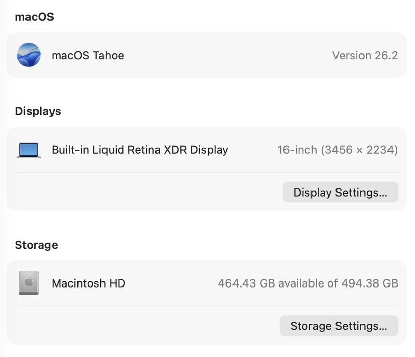 MacBook Pro 16 2021 32GB RAM 512GB SSD Silver