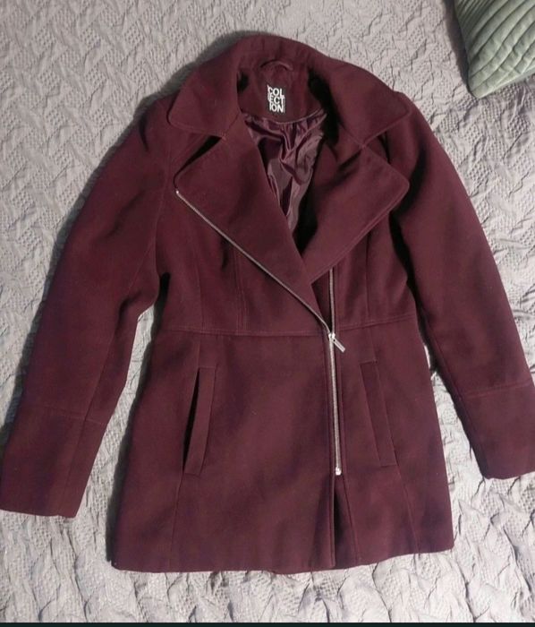 Super płaszczyk,  płaszcz bordo, kurtka ramoneska r.M,L