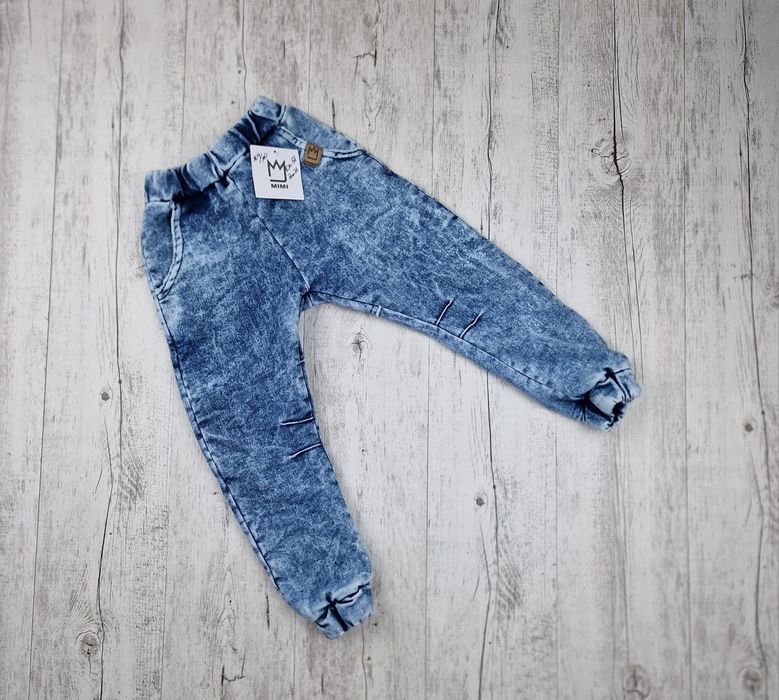 Spodnie dresowe bawełniane chłopięce Mimi dekatyzowane miękkie