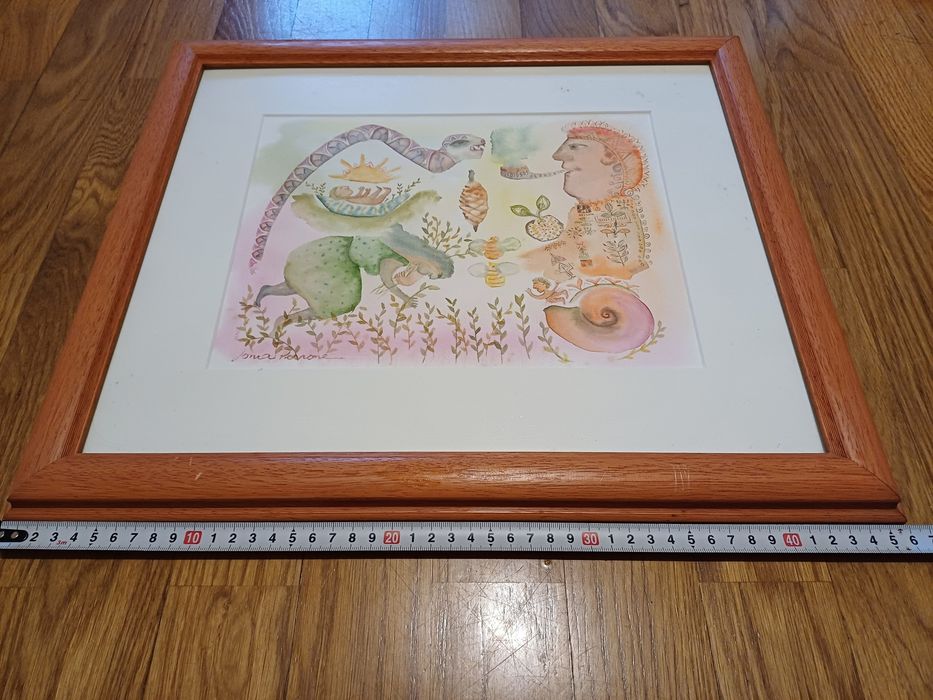 Quadro de arte abstracta de Sonia Perrone, em aguarela