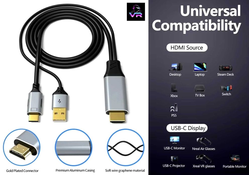 ‼️ Кабель HDMI PlayStation 5, PS5, Xbox - Xreal, RayNeo, Viture