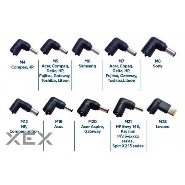 Штекери живлення для ноутбуків, змінні роз'єми, адаптери,перехідники