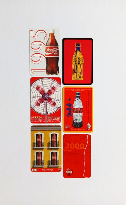 Conjunto o de 6 calendários da Coca-Cola em Portugal, de 1995 a 2000