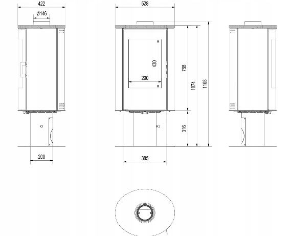 Kominek koza ab obrotowa 360 stopni + mlynarka i odkurzacz