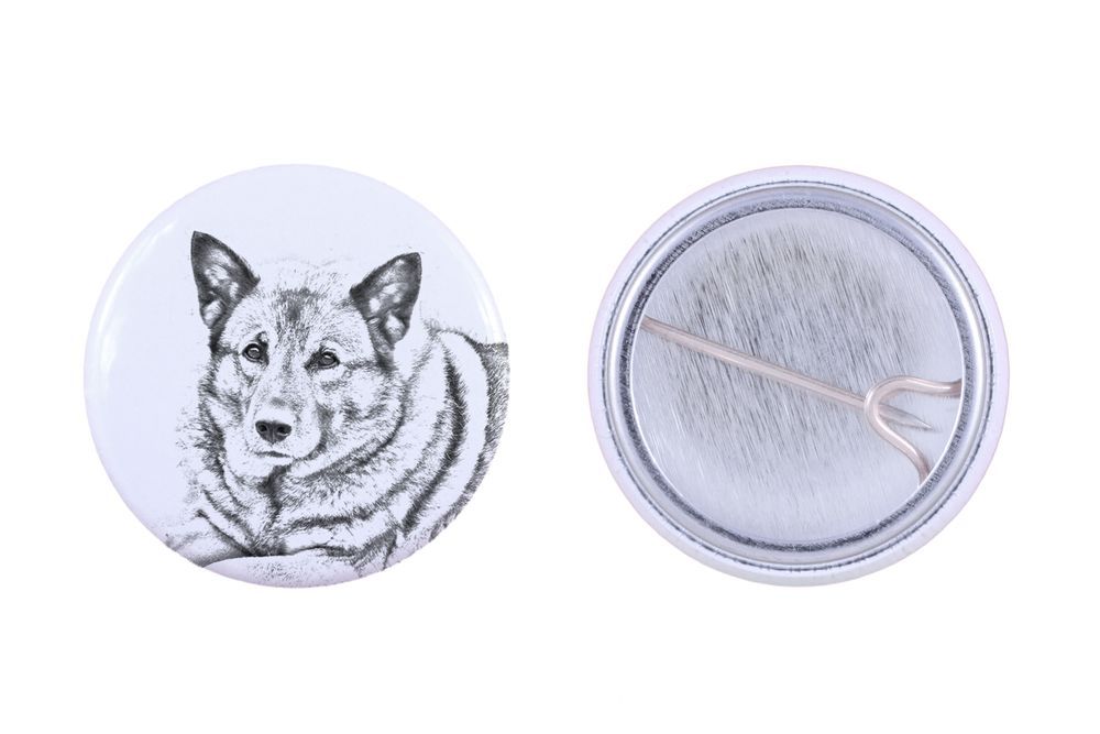 Elkhund przypinka z psem mała Art-Dog