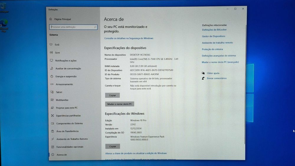 PC - Dell OptiPlex 3050 i5-7500/3.4Ghz/8GB DDR4/256GB SSD