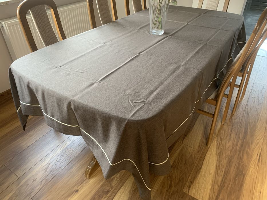 Obrus 160x320 poliester imitacja lnu