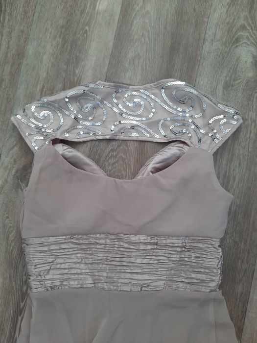 Вечернее пудровое платье подружки невесты бежевое пудра М Ever Pretty