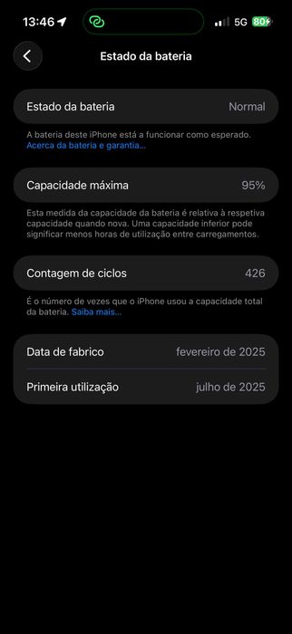 iPhone 16 Pro Max 256GB 95% Saúde Bateria