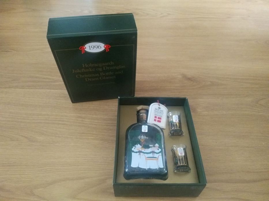 Holmegaard Christmas 1996 - Garrafa e 2 copos de licor