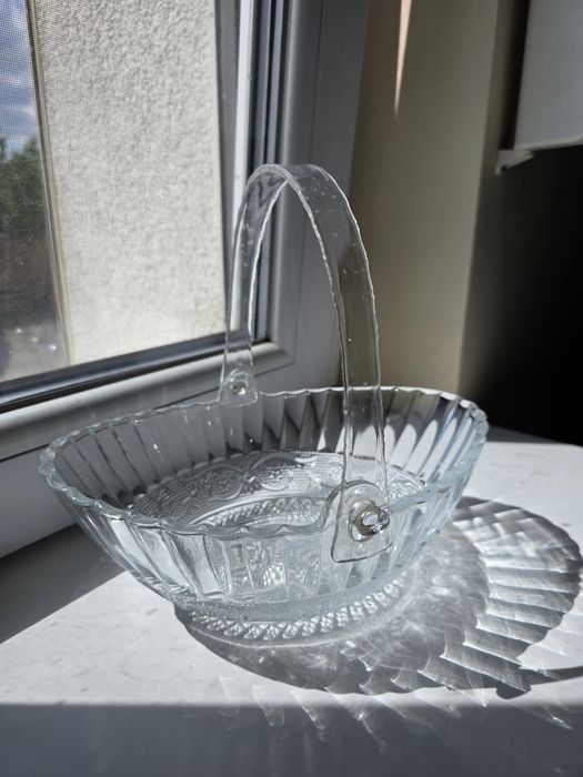 Kosz koszyk szklany kryształ szkło vintage