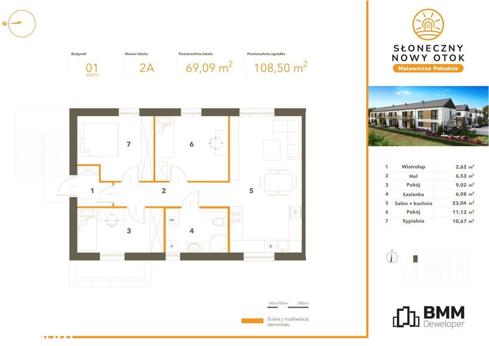 3-pokojowe mieszkanie 69 m² Bez Prowizji - Widok 2