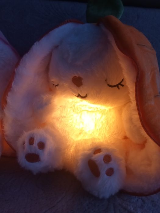 В НАЯВНОСТІ! М'яка іграшка нічник дихаючий зайчик, трансформується