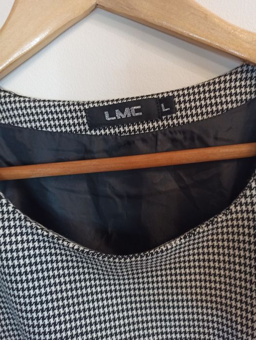 Czarna biała sukienka w pepitkę kratkę LMC na święta sylwestra LMC L/4