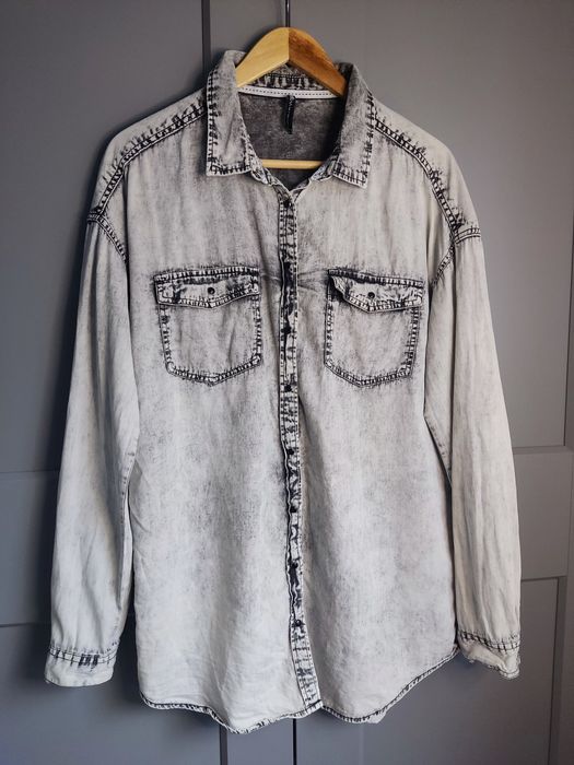 Dekatyzowana luźna koszula Cropp L/40 szara oversize