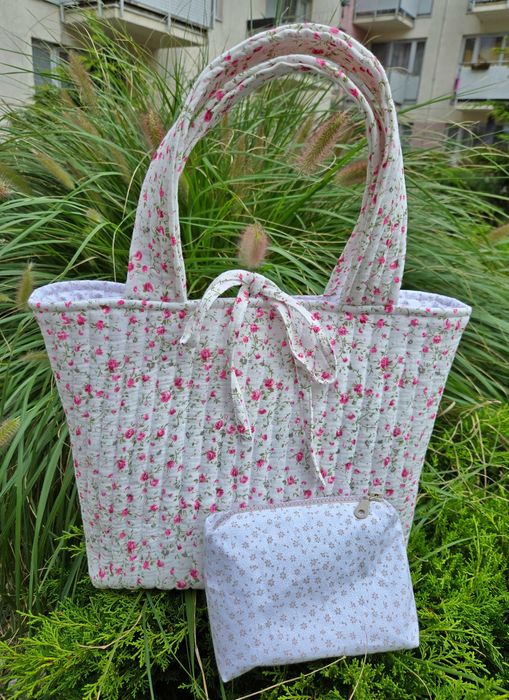 Zestaw Handmade: torebka tote + kosmetyczka