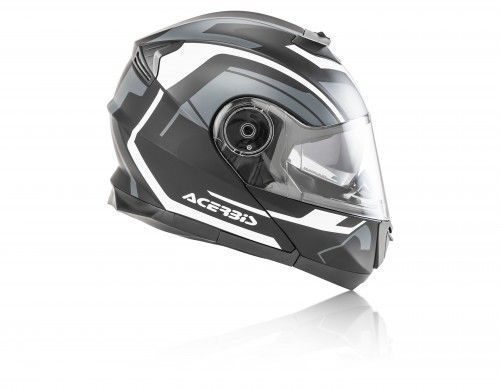 capacete modular acerbis flip up preto - cinza