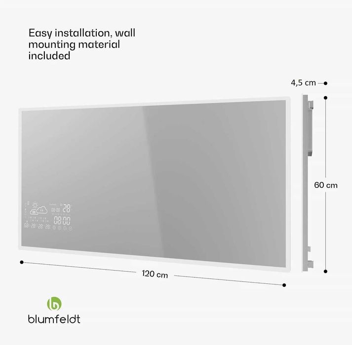 Зеркало смарт обігрівач підсвітка Blumfeldt Reflect Heat Smart Mirror