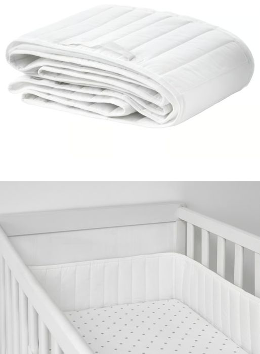 Edredão, capa, lençol de baixo, fronha e protetor de berço/grades tudo marca  IKEA