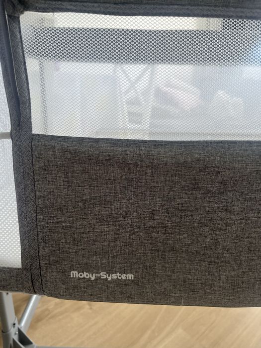 Łóżeczko dostawne Moby-System LUNA 3w1 - szare