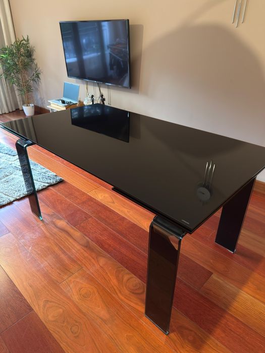 Mesa de vidro temperado extensível 160 cm - extensível 240 cm