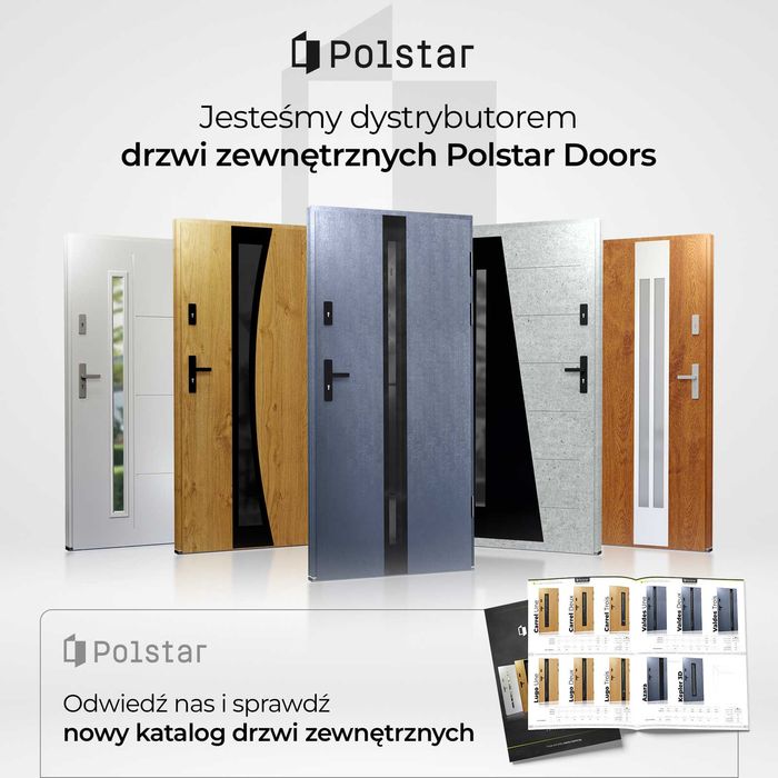 Nowe Drzwi wejściowe Polstar 90 Dąb Turner Woodec lustro weneckie