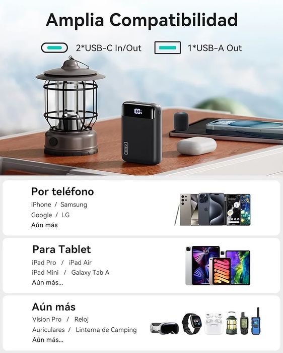 [Novo] Powerbank Super Compacta 20000mAh Super Fast Charge 25W!