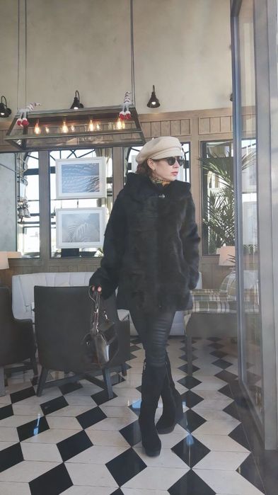 Casaco de vison luxuoso "Rainha da Neve" (Snejnaya Koroleva)