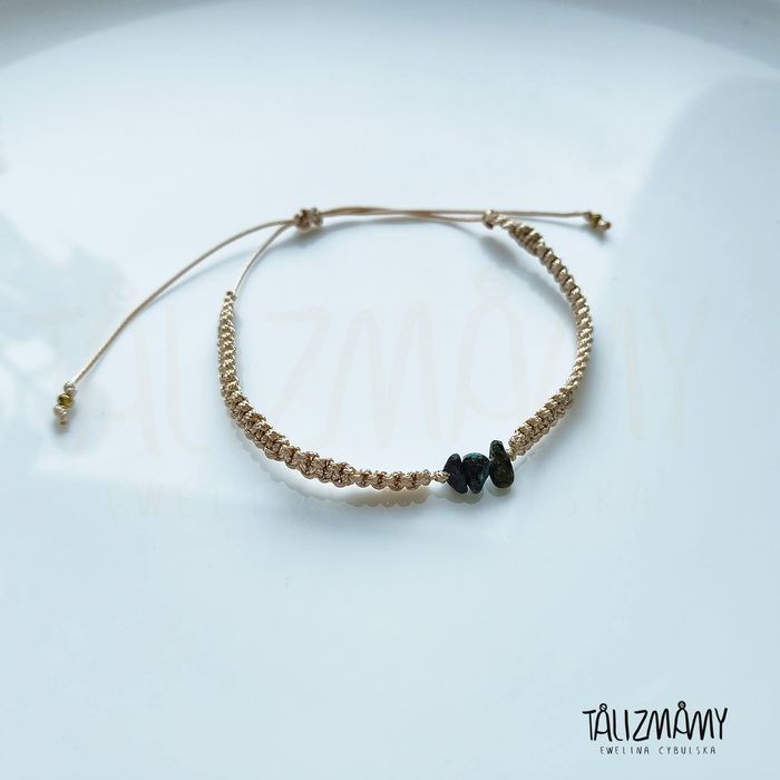 Bransoletka handmade na sznurku kamienie naturalne turkus afrykański r