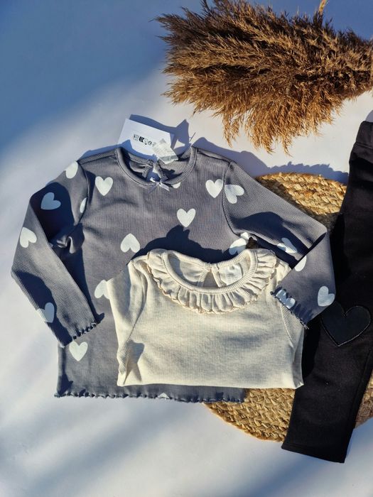 Базові кофтинки у рубчик для дівчинки h&m 86,92,98,104
