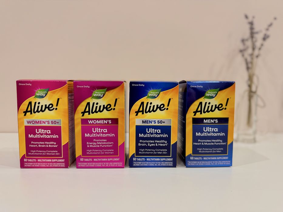 Nature's Way, Alive Ultra мультивітамін для жінок та чоловіків та 50+