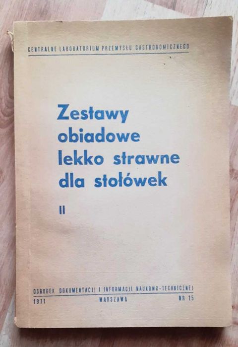 Zestawy obiadowe lekko strawne dla stołówek - rok wyd. 1971
