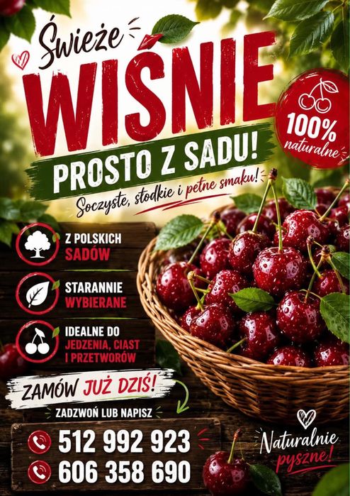 Wiśnie rwane na zamowienie