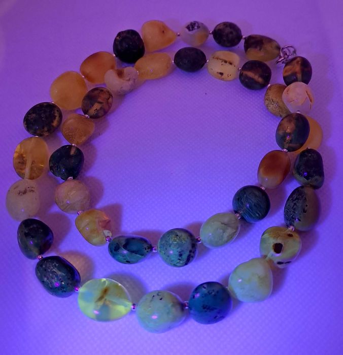 Korale z bursztynu, bursztyn bałtycki bryłki naturalne #293