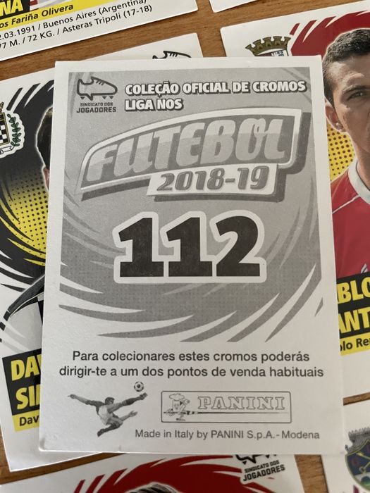 Cromos da temporada 2018 a 2019