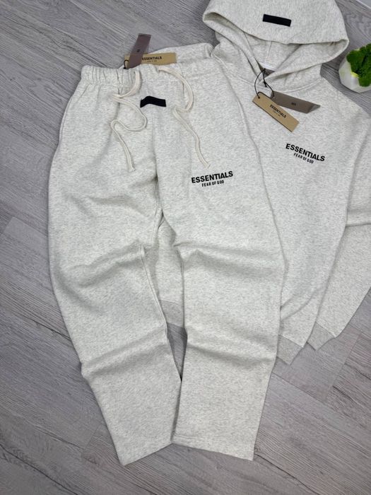 Костюм худі/штани ESSENTIALS чорний, сірий XS, S, M, L , XL | Якість 1в1 | Бірки та брендове пакування | Котон | ДЕШЕВО