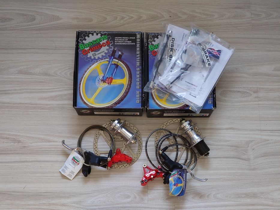 NOS! Hamulce hydrauliczne Grimeca System 8 czterotłoki tarcze + piasty