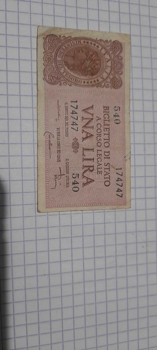 banknot Italia 1944 bezcyrkulacyjny oryginał