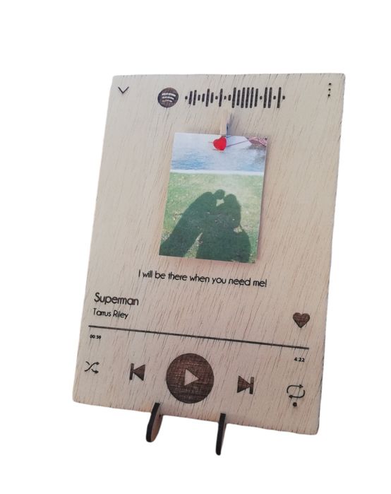 Placa madeira Spotify