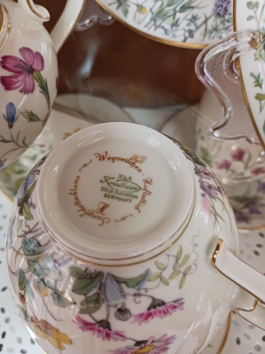 Krautheim herbaciany serwis Wiesengrund łączka ecru kwiaty