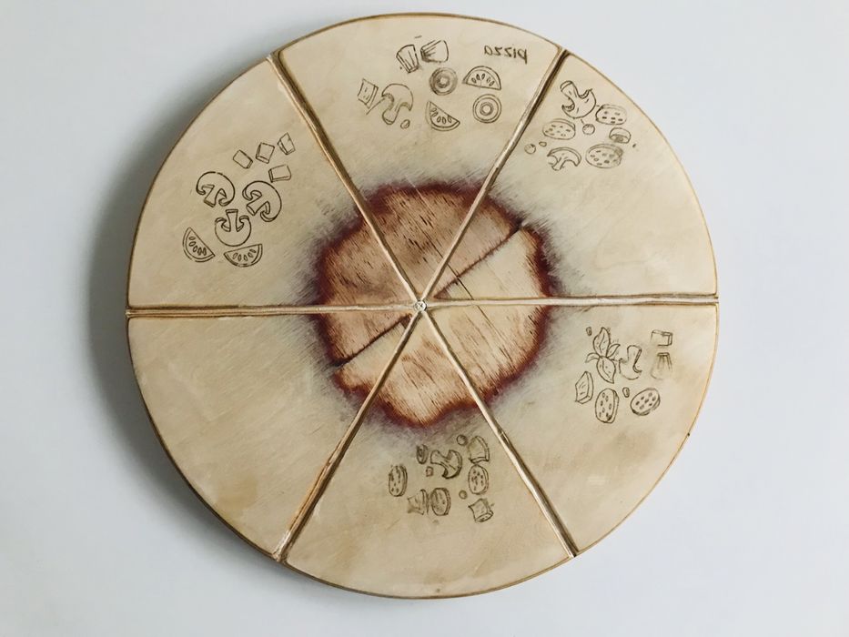 TACA drewniana OBROTOWA deska OKRĄGŁA do podawania PIZZY 40