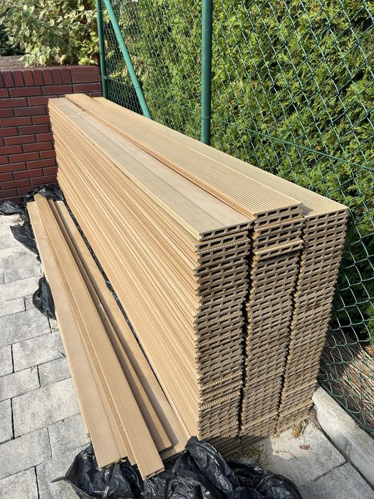 Deska tarasowa kompozytowa dąb NOWA Deski ryflowana drewniana kompozytowe taras balkon