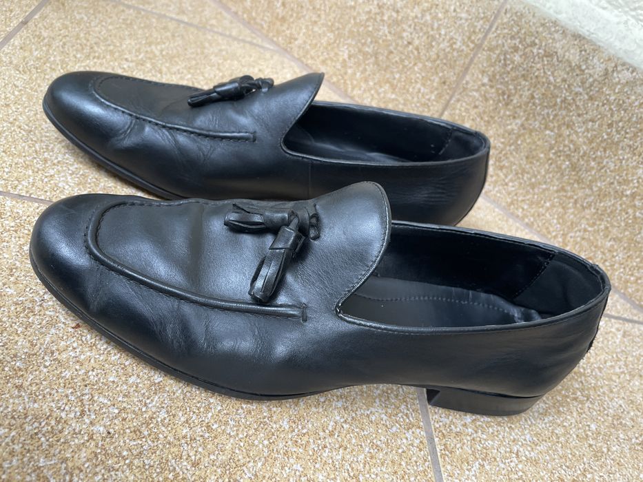 Zara - męskie buty skórzane - pantofle