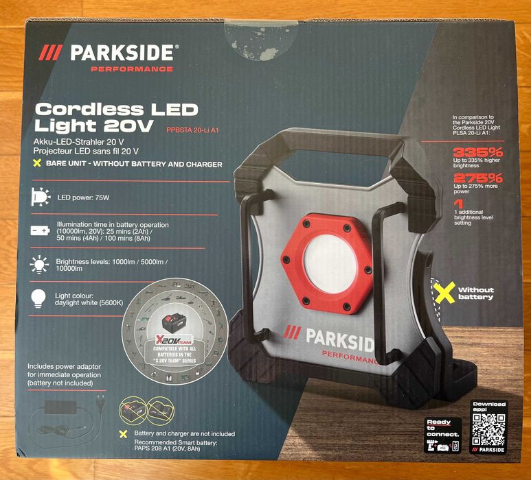 Aku LED reflektor Parkside PERFORMANCE PPBSTA A1 MEGA MOCNY 10 000 lm