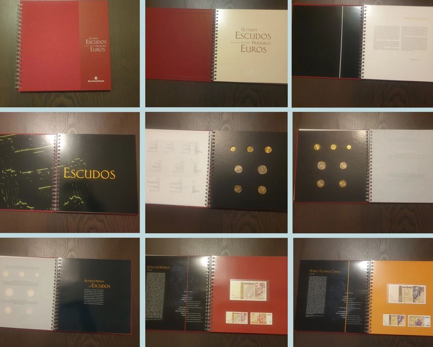 Últimos escudos Notas e Moedas - Primeiros Euros.