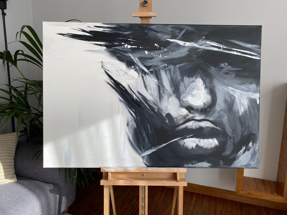 Nowy obraz abstrakcyjny czarno-biały